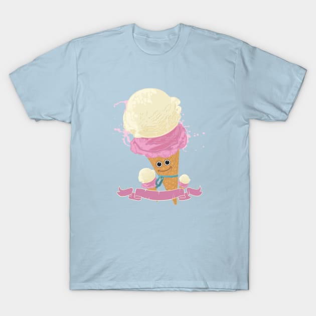 Happy Ice Cream Cone T-Shirt by adamzworld